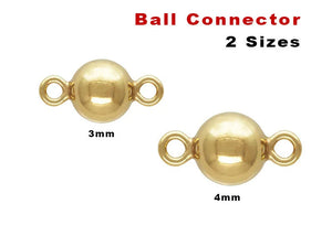 14K Gold Filled Ball Connector, 2 Sizes (GF-837)