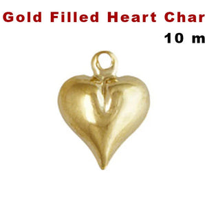 14K Gold Filled Heart Charm, 10 mm, (GF-838)