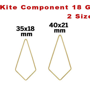 14k Gold Filled Kite Component 18 GA, 2 Sizes, (GF-747)