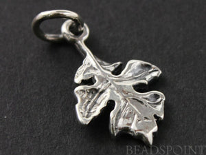 Sterling Silver Canadian Leaf Charm -- SS/CH4/CR16 - Beadspoint
