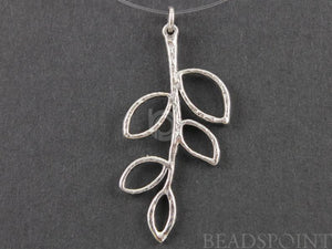 Sterling Silver Long Leaf Charm -- SS/CH4/CR22 - Beadspoint