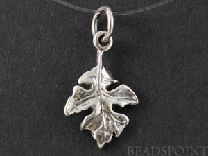 Sterling Silver Canadian Leaf Charm -- SS/CH4/CR16 - Beadspoint