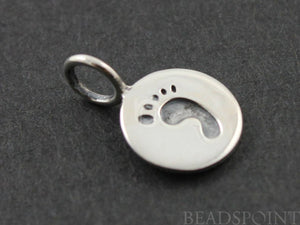 Sterling Silver Baby Feet Stamp Charm -- SS/CH10/CR16 - Beadspoint