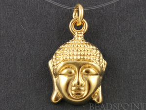 24K Gold Vermeil Over Sterling Silver Buddha Head Charm-- VM/CH2/CR20 - Beadspoint