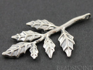 Sterling Silver Autumn Leaf Charm -- SS/CH4/CR24 - Beadspoint