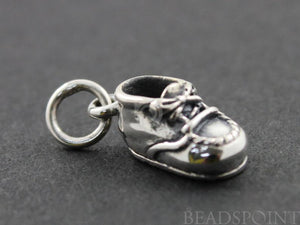 Sterling Silver Small Baby Shoe Charm -- SS/CH10/CR15 - Beadspoint