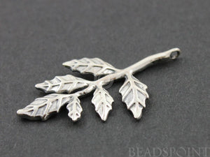 Sterling Silver Autumn Leaf Charm -- SS/CH4/CR24 - Beadspoint
