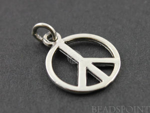 Sterling Silver Circle Peace Charm -- SS/CH8/CR21 - Beadspoint