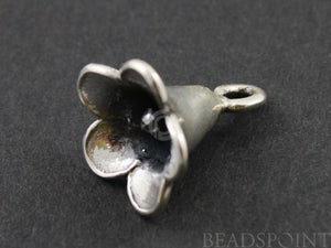 Sterling Silver Bell Flower Charm -- SS/CH4/CR25 - Beadspoint