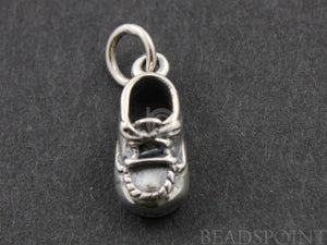 Sterling Silver Small Baby Shoe Charm -- SS/CH10/CR15 - Beadspoint