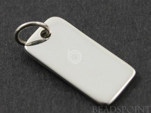 Sterling Silver Dog Tag Charm  -- SS/CH11/CR4 - Beadspoint