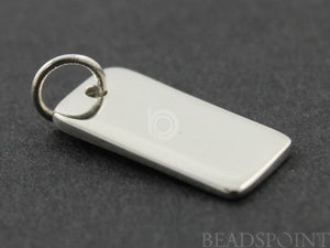 Sterling Silver Dog Tag Charm  -- SS/CH11/CR4 - Beadspoint