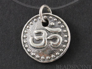 Sterling Silver Artisan OHM Charm -- SS/CH2/CR19 - Beadspoint