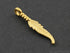 24K Gold Vermeil Over Sterling Silver Small Wrapped Indian Feather Charm-- VM/CH10/CR10