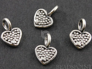 Sterling Silver Tiny Heart Charm -- SS/CH8/CR22 - Beadspoint