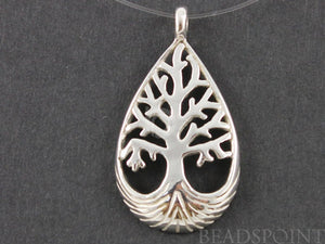 Sterling Silver Raindrop Shape Tree of Life Charm -- SS/CH4/CR36 - Beadspoint