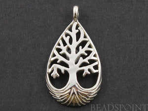 Sterling Silver Raindrop Shape Tree of Life Charm -- SS/CH4/CR36 - Beadspoint