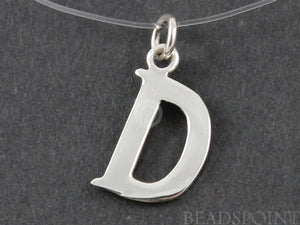 Sterling Silver Initial "D" Initial Charm -- SS/2032/D - Beadspoint