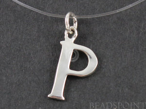 Sterling Silver Initial "P" Initial Charm -- SS/2032/P - Beadspoint