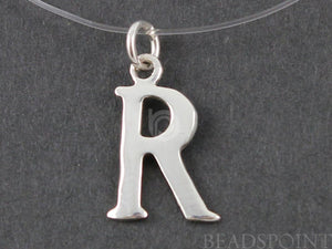 Sterling Silver Initial "R" Initial Charm -- SS/2032/R - Beadspoint