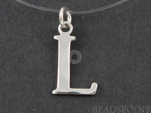 Sterling Silver Initial "L" Initial Charm -- SS/2032/L - Beadspoint