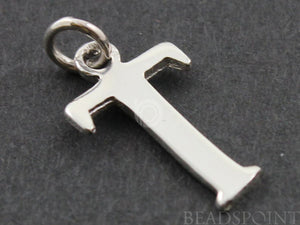 Sterling Silver Initial "T" Initial Charm -- SS/2032/T - Beadspoint