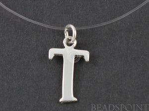 Sterling Silver Initial "T" Initial Charm -- SS/2032/T - Beadspoint