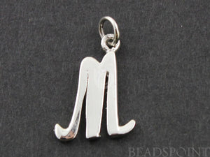 Sterling Silver Initial "M" Initial Charm -- SS/2033/M - Beadspoint