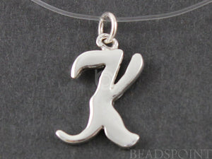 Sterling Silver Initial "K" Initial Charm -- SS/2033/K - Beadspoint