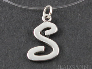 Sterling Silver Initial "S" Initial Charm -- SS/2033/S - Beadspoint