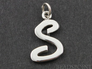 Sterling Silver Initial "S" Initial Charm -- SS/2033/S - Beadspoint