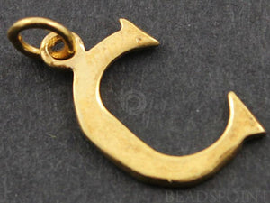 Gold Vermeil Over Sterling Silver Letter "C" Initial Charm -- VM/2032/C - Beadspoint