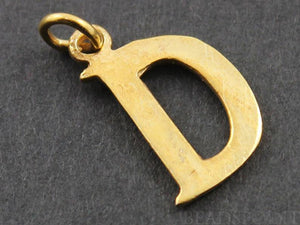 Gold Vermeil Over Sterling Silver Letter "D" Initial Charm -- VM/2032/D - Beadspoint