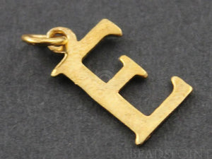 Gold Vermeil Over Sterling Silver Letter "E" Initial Charm -- VM/2032/E - Beadspoint