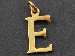 Gold Vermeil Over Sterling Silver Letter "E" Initial Charm -- VM/2032/E - Beadspoint