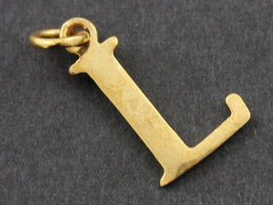 Gold Vermeil Over Sterling Silver Letter "L" Initial Charm -- VM/2032/L - Beadspoint
