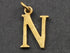 Gold Vermeil Over Sterling Silver Letter "N" Initial Charm -- VM/2032/N