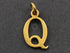 Gold Vermeil Over Sterling Silver Letter "Q" Initial Charm -- VM/2032/Q
