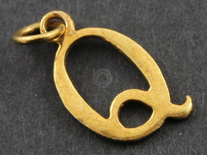 Gold Vermeil Over Sterling Silver Letter "Q" Initial Charm -- VM/2032/Q - Beadspoint