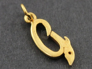 Gold Vermeil Over Sterling Silver Letter "G" Initial Charm -- VM/2033/G - Beadspoint