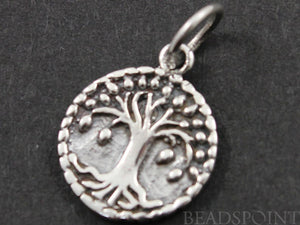 Sterling Silver Artisan Tree of Life Charm -- SS/CH4/CR43 - Beadspoint