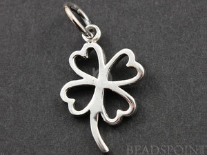 Sterling Silver Clover Charm -- SS/CH4/CR40 - Beadspoint