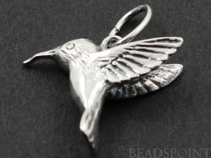 Sterling Silver Humming Bird Charm  -- SS/CH6/CR30 - Beadspoint