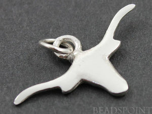 Sterling Silver Longhorn Charm  -- SS/CH7/CR23 - Beadspoint