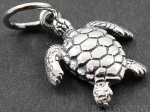 Sterling Silver Sea Turtle Charm --SS/CH7/CR27 - Beadspoint