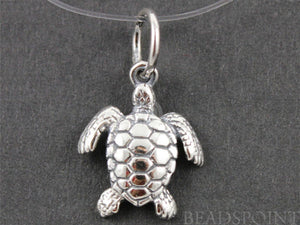 Sterling Silver Sea Turtle Charm --SS/CH7/CR27 - Beadspoint