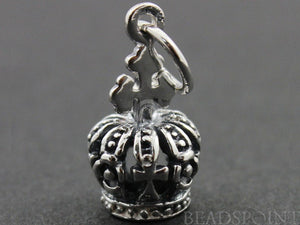 Sterling Silver Crown Charm -- SS/CH10/CR19 - Beadspoint