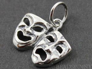 Sterling Silver Drama Mask Charm  -- SS/CH10/CR18 - Beadspoint