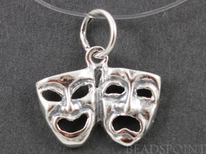 Sterling Silver Drama Mask Charm  -- SS/CH10/CR18 - Beadspoint
