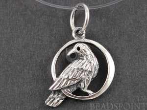 Sterling Silver Pigeon On the Moon Charm -- SS/CH6/CR33 - Beadspoint